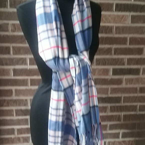 GAP Blue Plaid Blanket Scarve - Picture 1 of 6